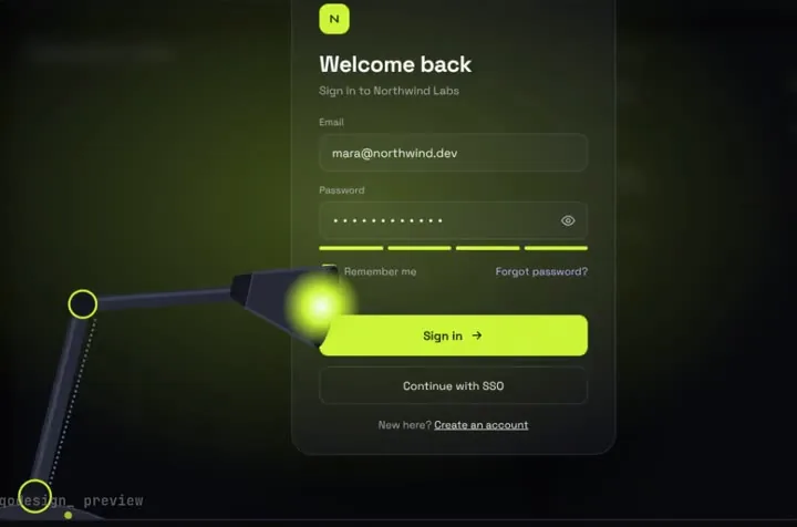 Spotlight Lamp Login, animated preview